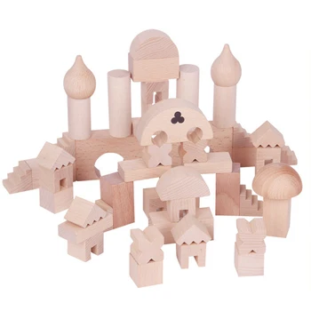 Vaikai Medinių Blokų Žaislai Pilies Blokai Asamblėjos Krovimas Žaidimas Montessori Ugdymo Kūrybinis Žaislas, Skirtas Vaikams Nordic Stiliaus Dovanos