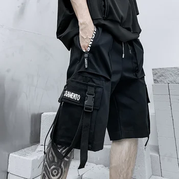Vasarą Šortai Vyrams Harajuku Streetwear Atsitiktinis Žmogus Krovinių Šortai Mados Techwear Japonijos Korėja Hip-Hop Y2k Punk Vyrų Drabužiai.