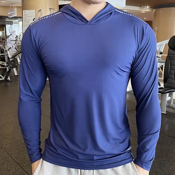 Veikia Long sleeve T Shirt Vyrų Fitneso Nauja Rudens žiemos Slim Fit Sportinė T-Shirt elastinga, sporto Salė, Kultūrizmo mokymo