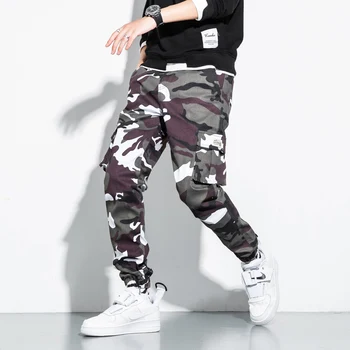 Vyrai Krovinių Kelnės Juoda Karinių Vyrų Kelnės Atsitiktinis Tactical Kelnes Vyrams Jogger Sweatpants Streetwear Kamufliažas Didelis Dydis 7XL