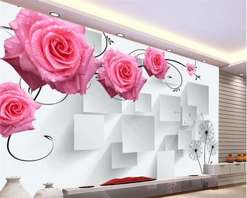 WELLYU 3D freska užsakymą romantiška kambarį 3D rožės, TV foną, sienos tapetai, namo apdaila, tapetų sienos, 3 d3D