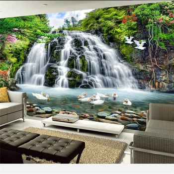 wellyu Užsakymą tapetai 3d papel de parede foto freskos kraštovaizdžio peizažas vandens krioklio freskos gyvenimo kambario sienos popieriaus freskos обои