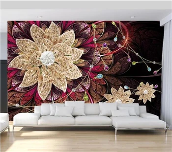 wellyu обои Užsakymą tapetai papel de parede Deimantų papuošalai gėlių gražus fraktalas meno kambarį, TV foną, sienos tapeta