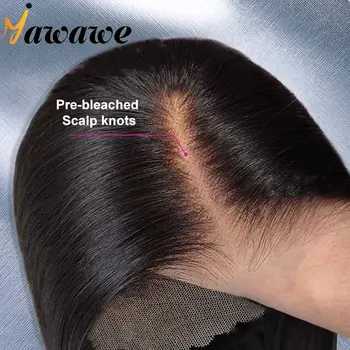 YAWAWE Plaukų 13x4 HD Nėriniai Priekinio Perukai Prieš Balinti Mazgų Tiesiai Nėriniai Priekiniai Perukai Moterims Preplucked Žmogaus Plaukų Perukai Ant Pardavimo