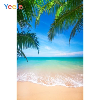 Yeele Atogrąžų Vaizdingas Nuotrauka Backdrops Mėlynas Dangus, Paplūdimys, Palmių Vaikų Šalis Fotografijos Fonas Fotostudija