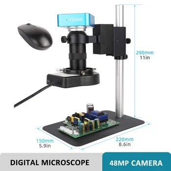Yizhan HDMI USB Skaitmeninis Mikroskopas Pramoninio Naudojimo 1080P 4K 48MP Mikroskopo vaizdo Kamera 130X Zoom C-Mount Objektyvas, Skirtas PCB Litavimo