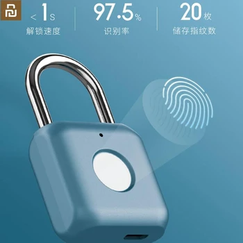 Youpin USB Įkrovimo Smart Keyless Elektroninį pirštų Atspaudų Užrakinti Namų Anti-theft Saugos Saugumo spynos, Durų Bagažo Atveju užraktas
