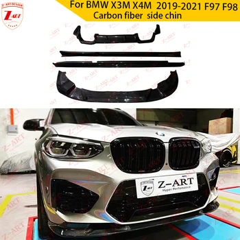 Z-MENO Anglies Pluošto Kėbulo Rinkinys, Skirtas BMW X3M X4M 2019-2021 F97 F98 Tuning Kit Automobilių Reikmenys Atnaujinti Kūno Rinkiniai Bamperio Lip