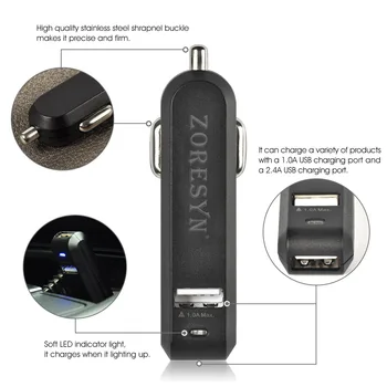 Zoresyn USB Automobilinio Įkroviklio Adapteris Greitai Įkrauti Greito Įkrovimo Automobilinis Telefono Kroviklis