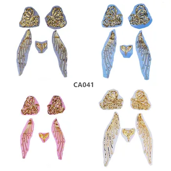 zsbszc Akių china aukso gija plunksnų phoenix corsage siuvinėjimo audinys lipdukas aplikacijos cheongsam suknelė etape apdailos CA041