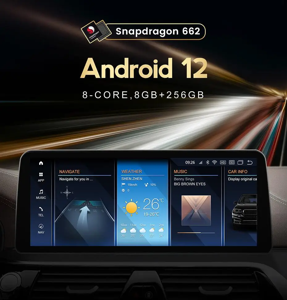 1280*720 Android12 Automobilio Multimedia Stereo Radijo Grotuvas Qualcomm Snapdragon 662 BMW X3 G01 F97 X4 G02 F98 2018-2021 EVO Sistema