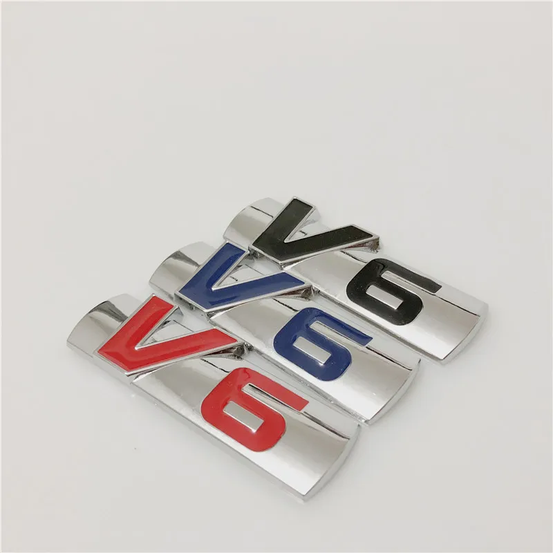 1X 3D Metalo Cinko Lydinys V6 Logotipas Auto Automobilių Lipdukas V-6 Variklis, Pasirašyti Galiniai Kamieno Įkrovos Tūris Lipdukai Automobiliams Stilius