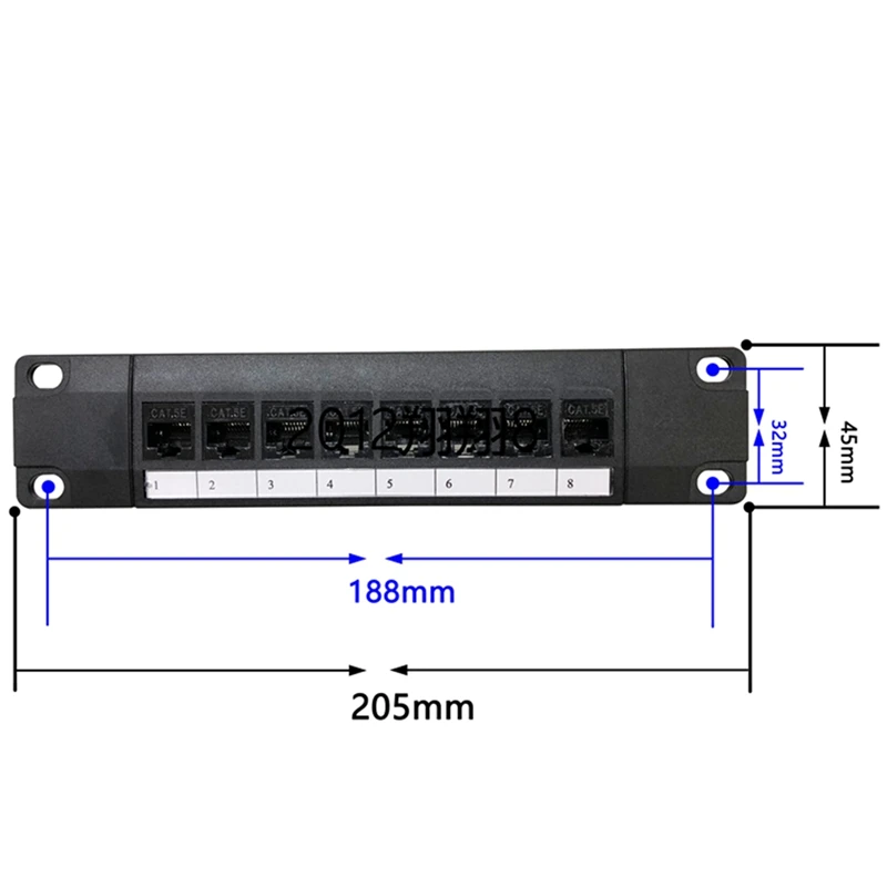 8. Uosto Tiesiai-Per CAT6 Patch Panel RJ45 Tinklo Kabelis, Adapteris, Lizdas, Ethernet Platinimo Rėmelį