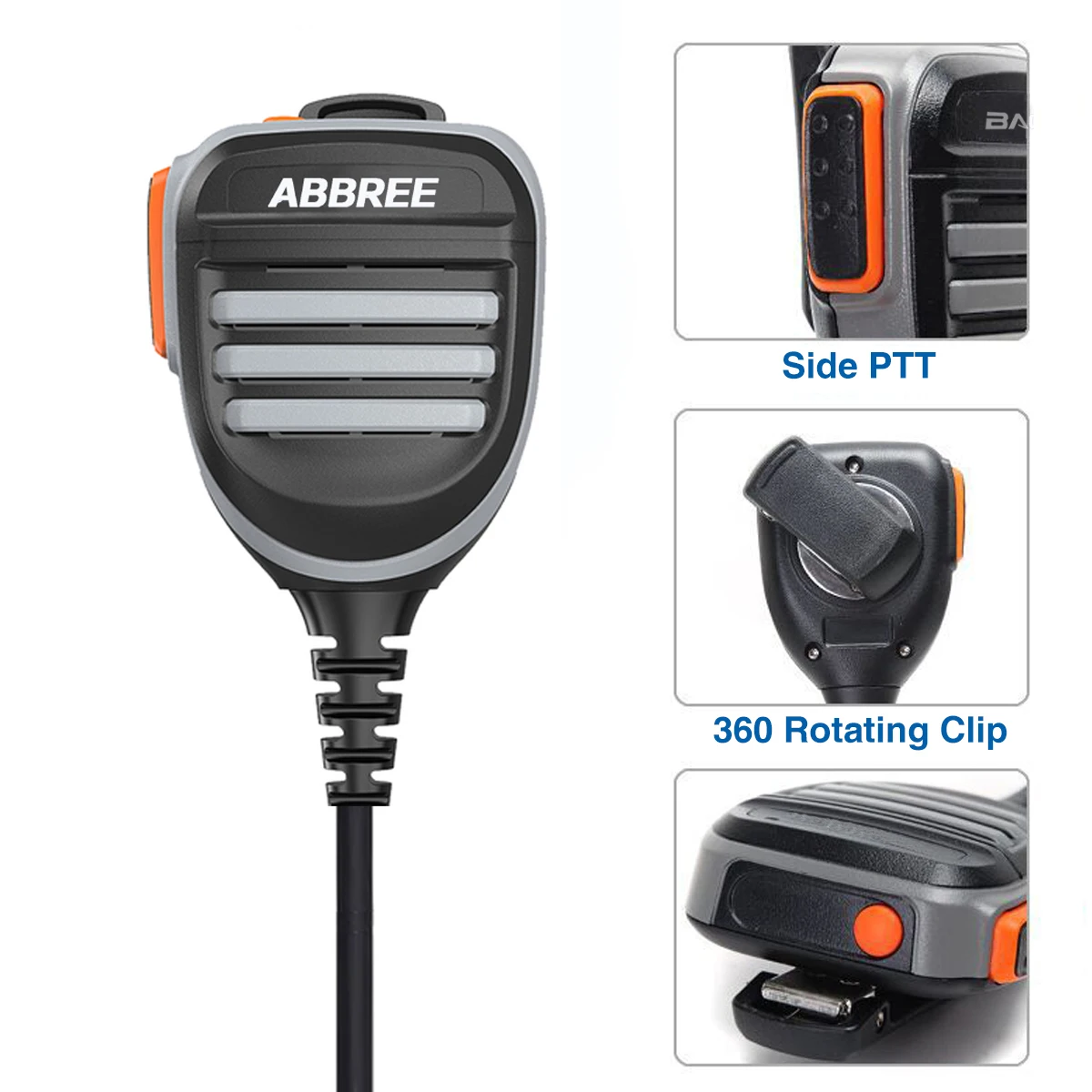 ABBREE AR-780 TR Nuotolinio atsparus Vandeniui Garsiakalbis Mikrofonas Mikrofonas 888s AR-518 UV-5R UV-13 Pro UV-16 Walkie Talkie Kumpis Du Būdu Radijo