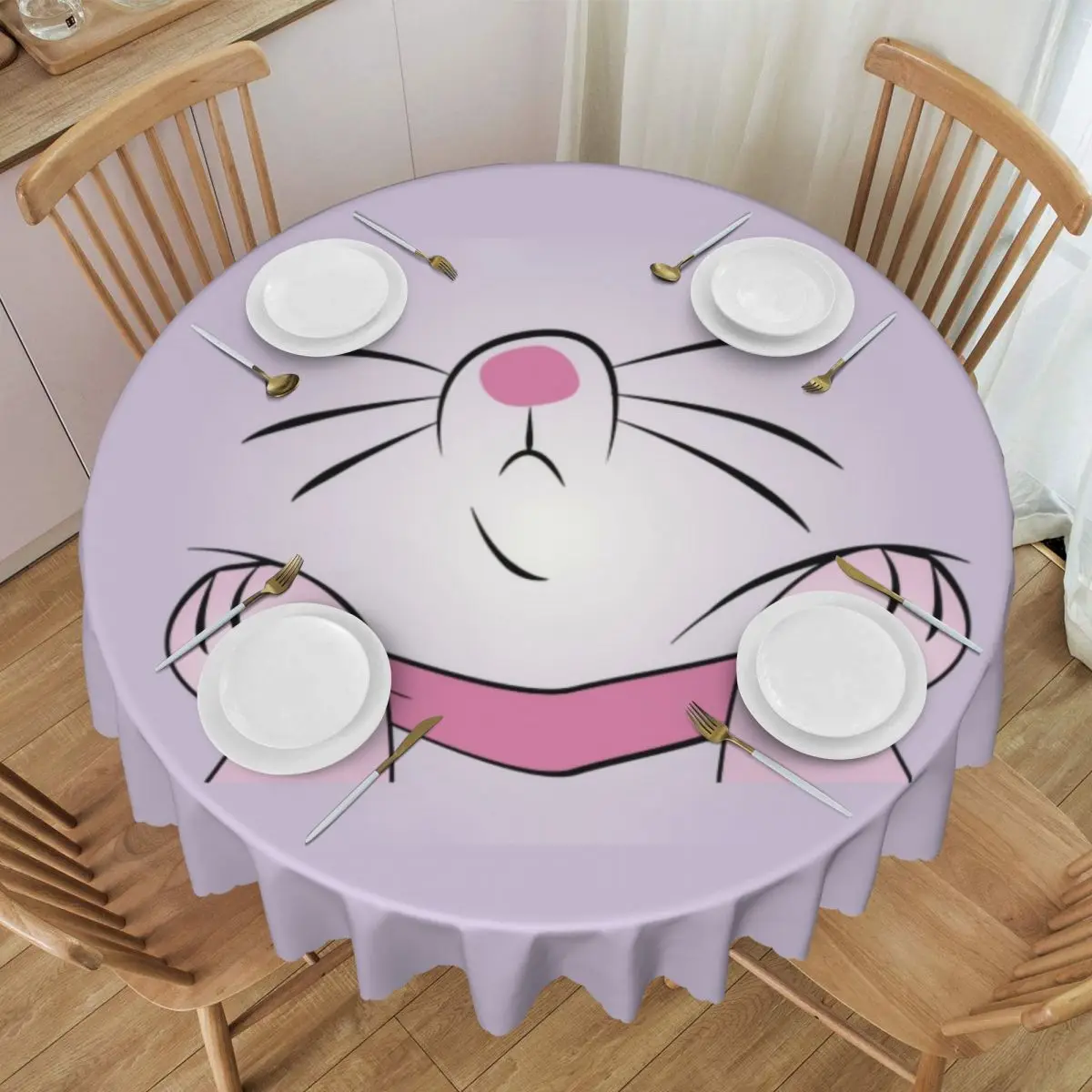 Apvalios Staltiesės Staltiesės 60 cm, Virtuvė, Valgomasis staltiesė Spillproof Juokinga Maries Katė staltiesės
