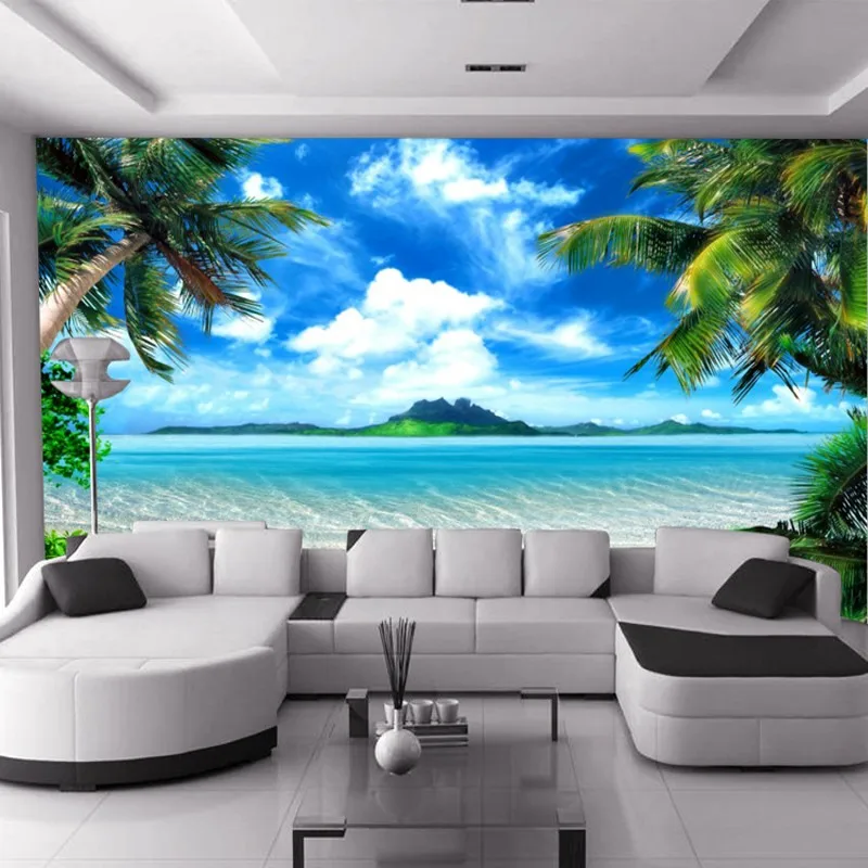 beibehang papel de parede para Viduržemio jūros marina foną freskomis TV gyvenamasis kambarys sofos, miegamojo tapetai