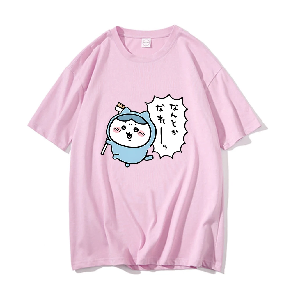 Chiikawa Kawaii Animacinių filmų Marškinėlius trumpomis Rankovėmis Mens Vasaros marškinėliai 100% Medvilnė, Trišakiai Atsitiktinis Harajuku Grafinis Spausdinti Tee-shirt Vyrai