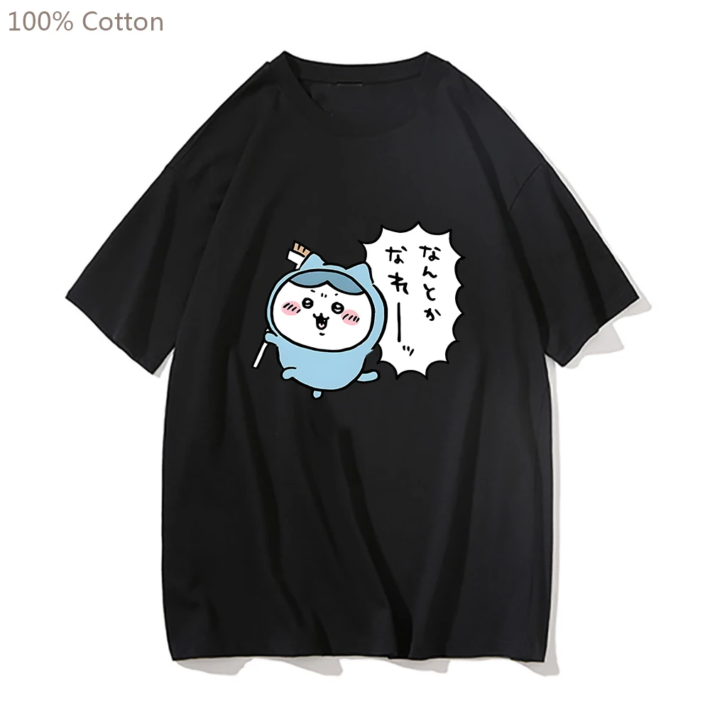 Chiikawa Kawaii Animacinių filmų Marškinėlius trumpomis Rankovėmis Mens Vasaros marškinėliai 100% Medvilnė, Trišakiai Atsitiktinis Harajuku Grafinis Spausdinti Tee-shirt Vyrai