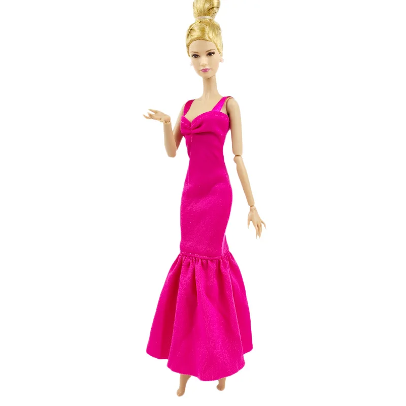 Hot Pink Fashion Suknelė Barbie Lėlės Drabužių Komplektus Undinė Slidinėti Šalis Suknelė 1/6 Lėlės Priedai Vaikai 