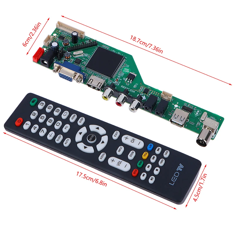 Karšto pardavimo 1Set LCD TV Plokštė Ratai Valdybos RR52C.03A Palaiko DVB-T, DVB-T2 su Nemokama Mygtuką Nuotolinio Valdymo