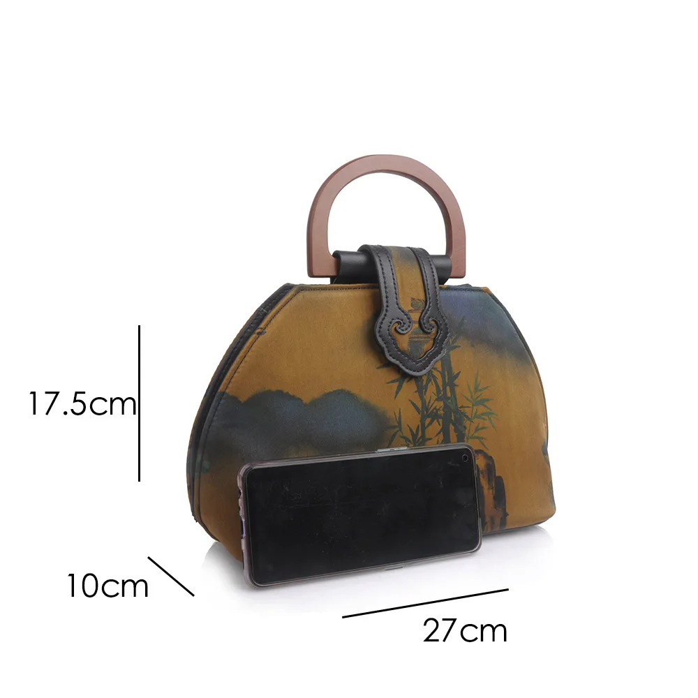 Krepšys Moteriška Kinų stiliaus medinė rankena rankoje crossbody maišelį retro collocation cheongsam shell maišelį šilko maišelis
