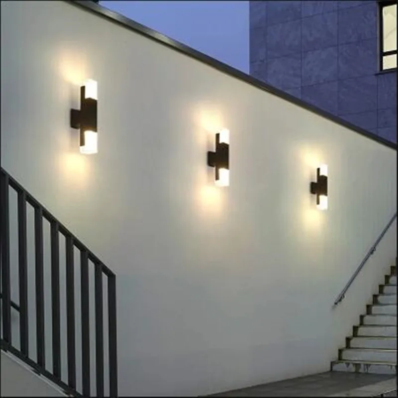 Lauko Laiptai Eilėje Vandeniui Akrilo Sienos Lempos Šiuolaikinės Kūrybos Šildomi Sodo Balkonas LED WallLamp AC85-265V