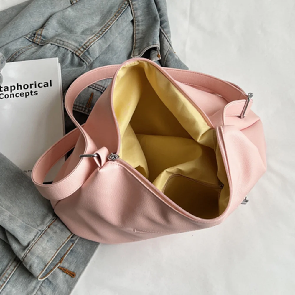 Matinė Rožinė Minkšta Oda Pečių Krepšiai, Moterų, Prabangos Dizaineris Rankinės Paprastas Atsitiktinis Crossbody Krepšiai Elegantiškas Ponios Valkata Shopper Bag
