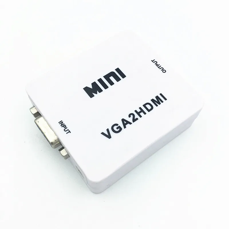 MINI 1080 P VGA į HDMI Adapteris VGA2HDMI Keitiklio Jungtis su Audio iš KOMPIUTERIO, Nešiojamojo kompiuterio į HDTV Projektorius