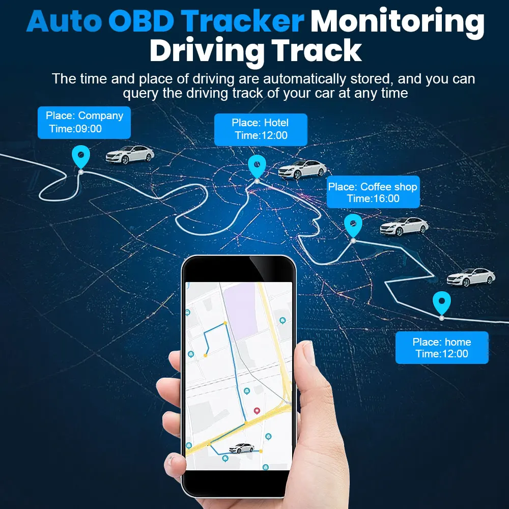Mini Automobilių OBD GPS Tracker) GSM/GPRS/LTE 16PIN OBD2 Su GPS Diagnostikos 2in1 Balso Įspėjimo Online Realaus Laiko Įrašymo Nemokama programa