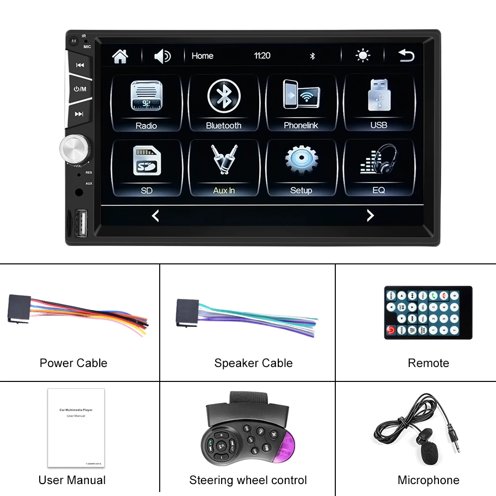 Podofo 7Inch 2Din Automobilio Radijo Universalus Multimedijos Vaizdo Grotuvas, Bluetooth, FM Carplay Auto Automobilio Audio Stereo WIFI DVD GPS Navigacijos