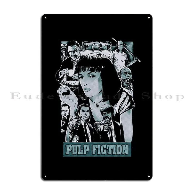 Pulp Fiction Koliažas Metalo Pasirašyti Garažas Geležies Klubo Namų Sienos Apnašas Alavo Pasirašyti Plakatas