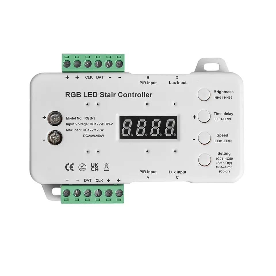 RGB-1 RGB LED Laiptų Apšvietimo Reguliatorius Su Dienos šviesos Jutiklis 16-50 max veiksmus 12V-24V 10A produkcija