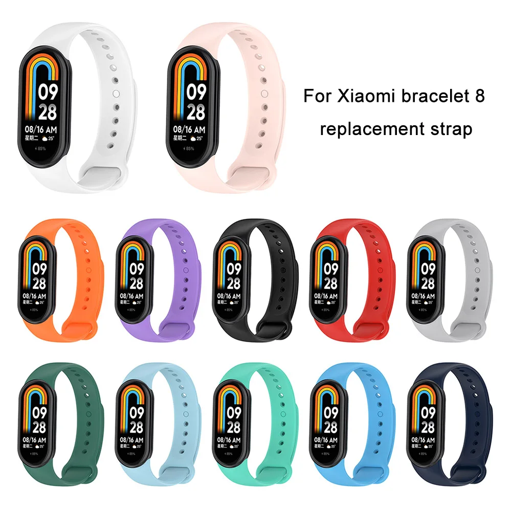 Smart Žiūrėti Dirželis vientisos Spalvos Watch Band Silikono Dirželis atsparus Vandeniui Greitai Išleisti Xiaomi Mi Juosta 8 Smart Grupė