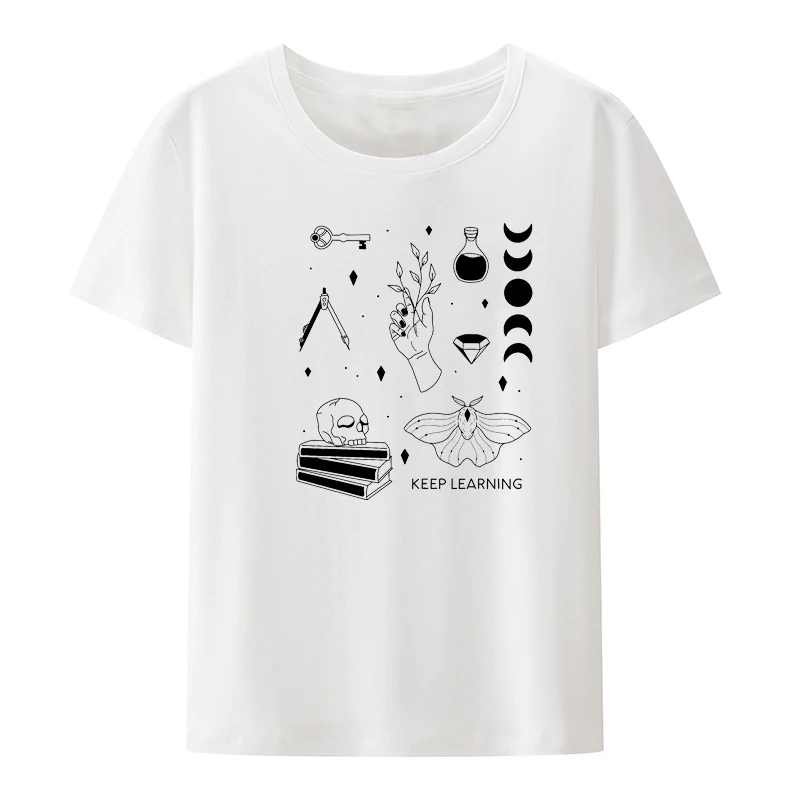 Tamsiai akademinės bendruomenės Prarado Žinių ir Galios Modalinis Marškinėliai Y2k Streetwear Camisetas Vyrų Drabužių Mados Estetinės Cool Marškinėliai