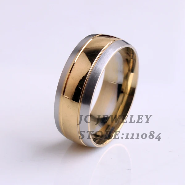 vestuviniai žiedai Plačiai 8mm juostelės, žiedai, Nerūdijančio Plieno piršto žiedą ir vyrų papuošalai didmeninė