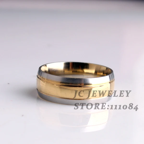 vestuviniai žiedai Plačiai 8mm juostelės, žiedai, Nerūdijančio Plieno piršto žiedą ir vyrų papuošalai didmeninė