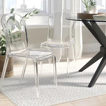Šiaurės Dizaineris Permatomas Valgomojo Kėdės Akrilo Modernus Minimalistinio Kristalų Plastiko Valgomojo Kėdės, Valgomojo Kambario Baldai