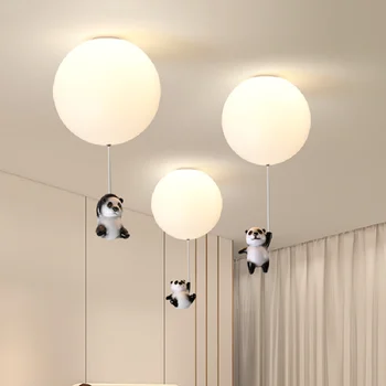 Šiaurės Naujas Dervos Panda Led Lubų šviestuvas Už Kambarį Vaikų Miegamasis Animacinių filmų Gyvūnų Meno Dekoratyvinis Apšvietimas Rungtynių