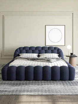 Šiaurės technologijų matinio aksomo meno lova, moderni ir paprasta aukšto langą saugojimo lova, italų šviesos prabanga tatamio lova