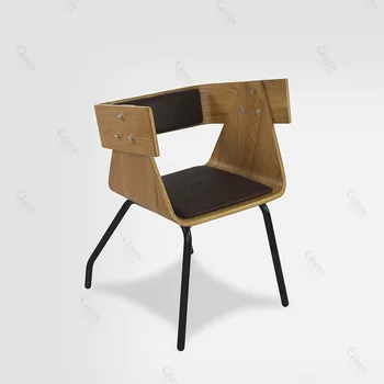 Šiaurės Valgomojo Kėdės, Virtuvės Originalaus Dizaino Mediniai Ins Pramonės Kaustytomis Geležies Kėdė Paprastas Mažas Butas Atsitiktinis Valgomasis Kėdė
