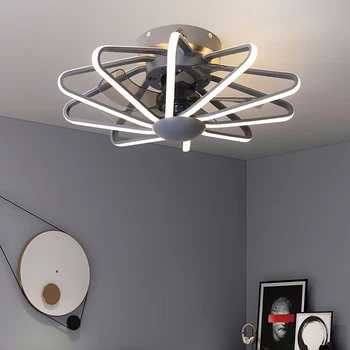 Šiuolaikinių led lempa su Lubų ventiliatorius be menčių, miegamojo ventiliatorius su nuotolinio valdymo Lubų ventiliatoriai su šviesos šviestuvas