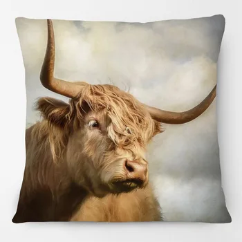 Škotijos Karvės Gyvūnų Plakatai Pagalvėlių Apvalkalus 7 Stilius, Dekoratyvinis Pagalvės Už Sofos 45X45CM