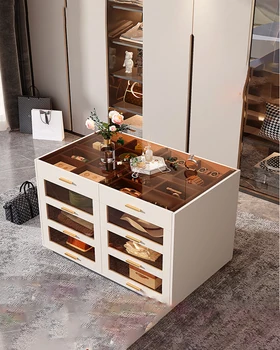 Šviesos prabanga drabužinė sala kabineto minimalistinio modernaus kibirą kabineto laikymo spintos papuošalai ekranas kabineto namų saugojimas