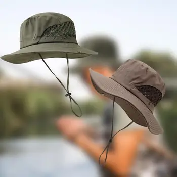 Žvejybos Bžūp Praktinių Vasaros Medžioklės Skrybėlę su Reguliuojamu Raišteliu Orui Laikyti Vėsioje vietoje Žvejys Skrybėlę