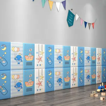 3D sienų lipduko Vaikų kambarį, cartoon tapetai vaikų Darželio sienos, tvoros sijonas anti-susidūrimo putų lipnios tapetai